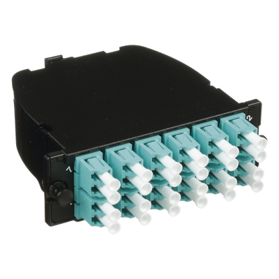FC2XN-24-10AS - Casete de Fibra Óptica / OM3 24 Fibras / MPO a 12 LC Duplex / Polaridad Método A / Pérdida ≤0.75 dB / 3.5x4.2x1.4 in