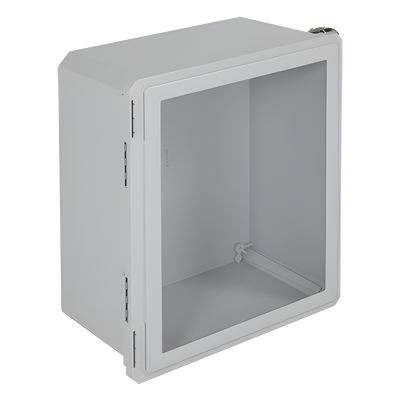 EF201610-W - Gabinete de Fibra de Vidrio, IP66 para Uso en Interior o Exterior y Puerta Transparente Removible