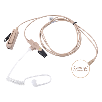 V1-10175 - Kit de Micrófono-Audífono / 2 Cables / Tubo Acústico / Kevlar / -30°C a +75°C / Motorola MOTOTRBO