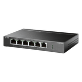 TLSF1006P - Switch PoE no administrable / 6 puertos 10/100 Mbps / 4 puertos PoE 802.3af/at / Presupuesto 67 W / Extensor hasta 250 m (820 ft) / Prioridad video
