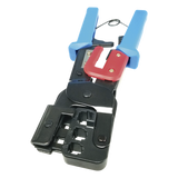 EP-376M - Pinza para Plegar Conectores con Cavidades para RJ45 (8P8C), RJ11 (6P4C) y RJ9 (4P4C). Mecanismo para Plegado Asegurado.