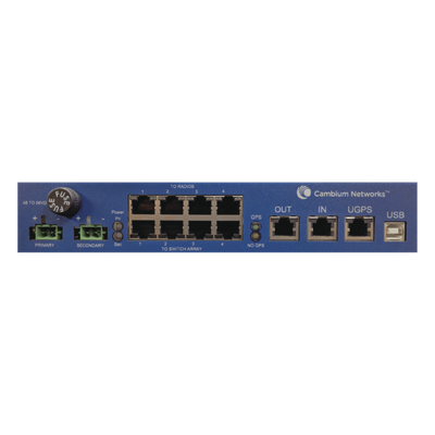 CMM5 - Sincronizador GPS Multipunto / 4 Puertos Gigabit / Inyección de Potencia 29V-56V / Diseño Exterior / Integración de Sincronización y Datos