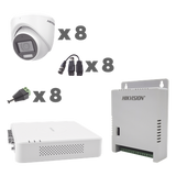 KH1080P8EWFH - KIT TurboHD 1080p / DVR 8 Canales con audio por coaxitron / 8 Cámaras con Micrófono Integrado 101° Visión/  luz blanca + IR visión nocturna  / Transce