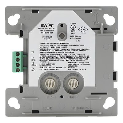 WIDP-RELAY - Módulo Relevador Inalámbrico Direccionable / Contactos SPDT Form-C / 3 A a 30 VDC / 2 A a 25 VAC / Red de Malla SWIFT 902-928 MHz