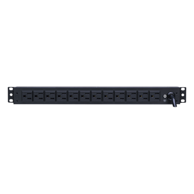 PDU15B12R - PDU básico CyberPower PDU15B12R monofásico rack 1U 12 NEMA 5-15R (en parte trasera) 120V carcasa metálica grado industrial