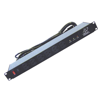 DTK-RMAC12 - Protector de Rack 1U / 12 Salidas NEMA 5-15P / 120 VCA 15 A / Supresión EMI/RFI / 90 kA / 1.58 x 3.74 x 17.01 in