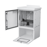 Gabinete Para Exterior OSP ComLine de 18 UR con espacio para Baterías, 600 mm de Ancho, 500 mm de Profundidad De Aluminio, Color Gris Claro Con Protec