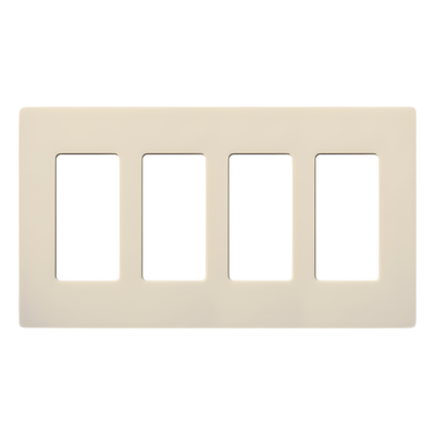 CW4LA - Placa de pared Claro / 4 espacios / apertura Designer / sin tornillos visibles / ancho 213 mm / acabado gloss almendra claro