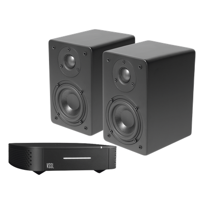 A1-CT4 - Kit Amplificador VSSL de 1 Zona + Altavoz De Estantería Color Negro De TruAudio