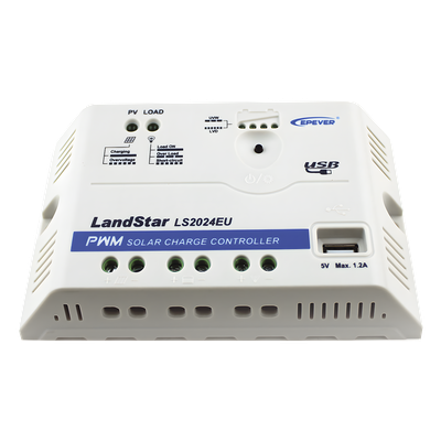 LS-2024-EU - Controlador de Carga Solar PWM / 12/24 V Auto / 20 A / USB 5V 1.2A / 120.3x67x21.8 mm (4.7x2.6x0.9 in)