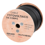 CBL-PV-10B/500 - Cable Fotovoltaico / 6 mm² (10 AWG) / 500 m (1640.4 ft) / Cobre Suave / 2000 Vcc / Resistencia UV-Ozono / -40°C a 120°C