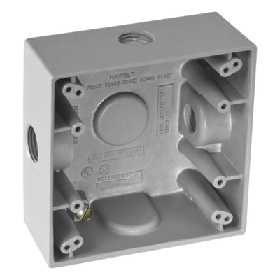 RC-0502 - Caja de Conexión a Prueba de Intemperie / Aluminio Die-Cast / 3 Salidas / 1/2" NPT / IK09 / 492 cm³