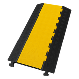 AC-903CV - Protector de Cable / 3 Canales 56x55 mm / Carga 6.1 Toneladas / 90 cm (2.95 ft) Largo / Hule y Plástico / Amarillo-Negro