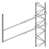 SBL-30G - Brazo Tipo F para Torre / Acero ASTM A36 / Galvanizado en Caliente / Extensión 74.5 cm / Brazos Laterales 25.5 cm / Compatible STZ-30G