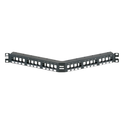 NKPPA24FMY - Panel de Parcheo Modular Keystone / 24 Puertos / Angulado / 1UR / 19" (482.6 mm)