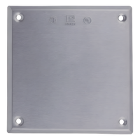 TC-04-18 - Tapa ciega cuadrada / Aluminio troquelado 1.02 mm / UL-CSA / 2 diámetros 3 mm (0.11') / 0.039 kg