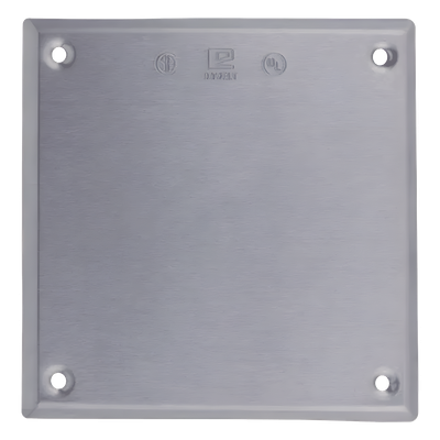 TC-04-18 - Tapa ciega cuadrada / Aluminio troquelado 1.02 mm / UL-CSA / 2 diámetros 3 mm (0.11') / 0.039 kg
