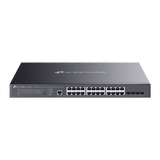 Switch L2+ Gestionado / 24 Puertos Gigabit + 4 Puertos 10G SFP+ / 16 PoE+ (30W) + 8 PoE++ (90W) / 128 Gbps / 500W PoE Budget / SDN Cloud