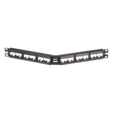 CPPLA24WBLY - Panel de Parcheo Modular / Angulado / 24 Puertos / 1UR / Sin Blindaje / Con Etiqueta y Cubierta