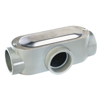 OT-0097C - Caja de Registro Ovalada / Tipo T / 1 1/4" (31.8 mm) / Aluminio Die-Cast / NPT Conduit Rígido / Hermética 90°