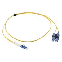 FJ2-LCUSCUL-01 - Jumper de Fibra Óptica Monomodo / OS2 / XGLO / Riser / LC/UPC-SC/UPC Duplex / OFNR / Amarillo / 1 Metro (3.28 Pies)