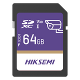 HS-SD-P10/64G/GUARDPRO - Tarjeta SD / 64 GB / Lectura 100 MB/s / Escritura 90 MB/s / Clase 10 U3 V30 / 3D TLC NAND / -25°C a 85°C (-13°F a 185°F) / Videovigilancia 24/7