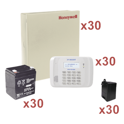 VISTA48-KIT30 - Kit de paneles de alarma / 30 unidades VISTA-48LA / Batería y transformador incluidos / Hasta 48 zonas / 3 particiones