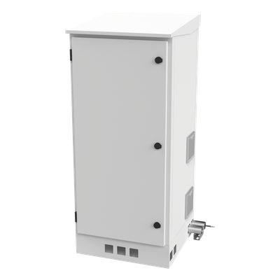 LP-FORTE-16U-BAT - Gabinete de Piso Exterior / Rack 19" 16 U / Ventiladores con Termostato / IP-54 / Espacio para 2 Baterías / 110 VCA / 600 x 1429 x 5 mm
