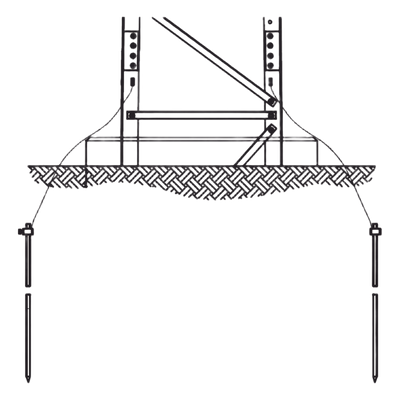 TRY-ST-GROUND3 - Sistema de Aterrizaje de 3 Piernas / Acero Galvanizado / Carga 5.000 kg / Secciones 13-21