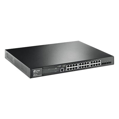 T2600G-28MPS - Switch PoE+ administrable Capa 2 / 24 puertos Gigabit / 4 puertos SFP / 384 W / 41.7 Mpps