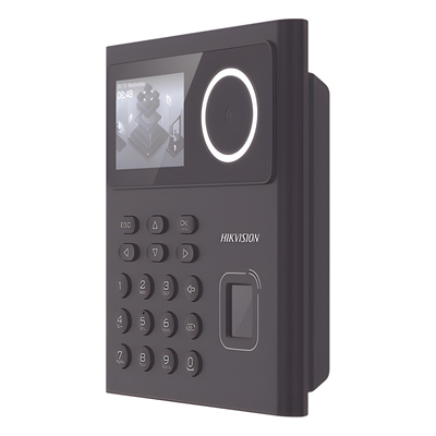 DS-K1T320MFWX-B/S - Terminal Biométrica / Reconocimiento Facial Deep Learning / 500 Rostros / 1,000 Huellas / Wi-Fi / Batería Respaldo 3 h / MIFARE / Detección Cubrebocas