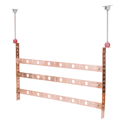 UGBA-34 - Montaje para Barra de Tierra / Cobre / 63.50 mm (2 1/2 in) / Tres y Cuatro Barras / Diseño Universal