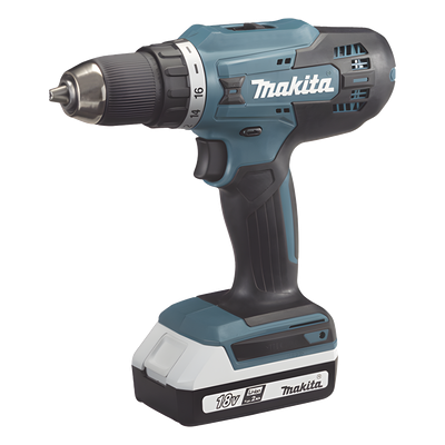 DF488D004 - Taladro Inalámbrico / Motor Sin Escobillas / 18V / 1,700 RPM / 40 N.m / Broquero 1/2" (13mm) / 2 Baterías 1.5Ah / Cargador / 221mm (8.7")