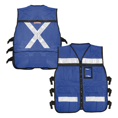 SYS-USC-H42 - Chaleco Reflejante / 6 Bolsas Externas / 6 Broches Ajustables / Talla Grande / 2' Prismático / Algodón 250 gr/m