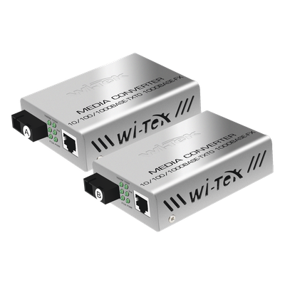 WIMC101G - Convertidor de Medios / Alcance 20 km / 1 Puerto SC/UPC 1000 Mbps / 1 Puerto RJ45 1000 Mbps / Longitud de Onda Tx 1310nm Rx 1550nm / Par A y B