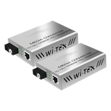 WIMC101G - Convertidor de Medios / Alcance 20 km / 1 Puerto SC/UPC 1000 Mbps / 1 Puerto RJ45 1000 Mbps / Longitud de Onda Tx 1310nm Rx 1550nm / Par A y B