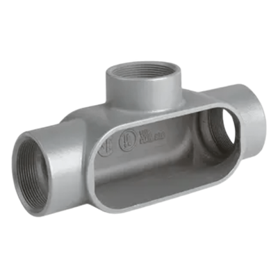 HUB-T17-SA - Caja Condulet Tipo T / 1/2 pulgada / Aluminio libre de cobre / Sellado NEMA 4 / Acero inoxidable 316
