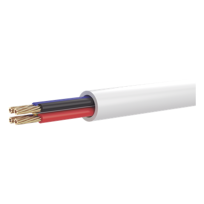 DS-1AC4AUC0M - Cable para Alarma / 4 Conductores / 22 AWG / CCA / Bobina 100 m (328 ft) / Forro Blanco Resistente a UV