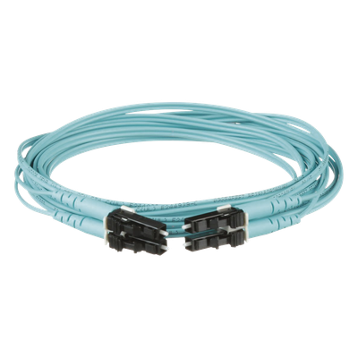 FX2ERLNLNSNM003 - Jumper de Fibra Óptica / Multimodo OM3 50/125 / LC-LC Dúplex / OFNR Riser / Aqua / 3 m (9.84 ft)
