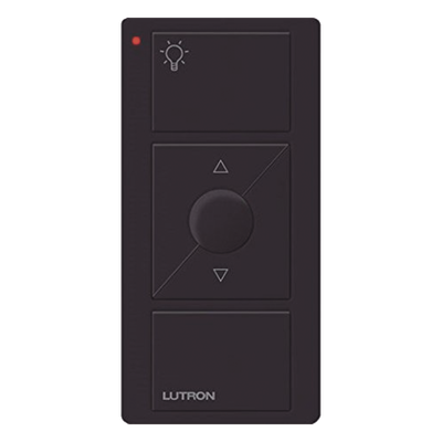 PJN3BRLGBLL01 - Control remoto inalámbrico / 3 botones + subir-bajar / luz nocturna / RF 431-437 MHz / batería CR2032 / Caseta Wireless y RadioRA 2 / negro brillante