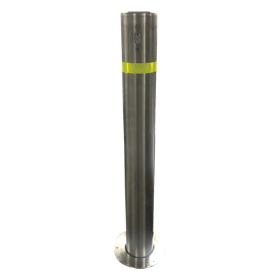 XB-900-RL - Bolardo retráctil / Acero inoxidable SS304 / Ø114 mm / 900 mm (2.95 ft) / Espesor 3 mm / Cerradura con llave