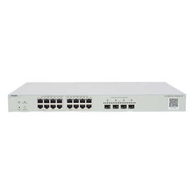 RG-NBS3300-16MG4XS-HP - Switch Multi-Gigabit PoE++ / 16 Puertos 2.5G / 4 Puertos SFP+ 10G / 370W / Capa 2 / 160 Gbps / 1U Rack