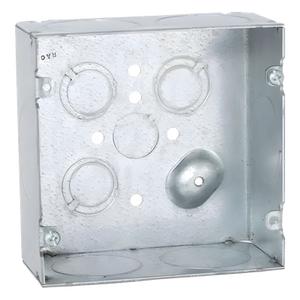 HUB-259 - Caja Cuadrada / Acero Galvanizado / 6 Entradas 1 1/4" / 42 in³ / Profundidad 2-1/8" / UL Listed