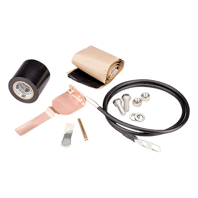 223-1584 - Kit de aterrizaje Estándar para cable coaxial de 1/4", 3/8", CNT-400, 9913. Longitud del conductor 60".