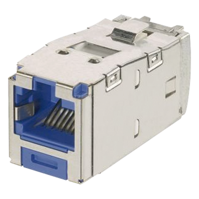 CJSK6X88TGBU - Jack RJ45 Blindado / Categoría 6A / 8P8C / Terminación sin Impacto / PoE 100W / Azul