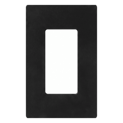 CW1BL - Placa de Pared / 1 Espacio / Sin Tornillos Visibles / Acabado Negro Brillante / 75 x 119 mm / Perfil 7.6 mm