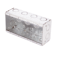 HUB-693 - Caja Multigang de Acero Galvanizado / 4 Gangs / Profundidad 2.5 in / 20 Entradas TKO 1/2"-3/4" / Capacidad 63.5 in³ / UL Listed