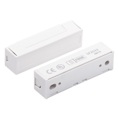 SF-2033 - Contacto Magnético para Puertas y Ventanas / GAP 30 mm (1.18 in) / Switch NC / 12 VCC / Tapa Oculta