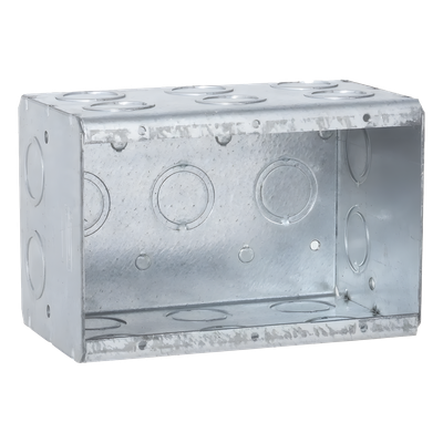 HUB-697 - Caja Multigang / 3 Gangs / 3.5 in Profundidad / 19 Entradas 1/2-3/4 in / 67.3 in³ Capacidad