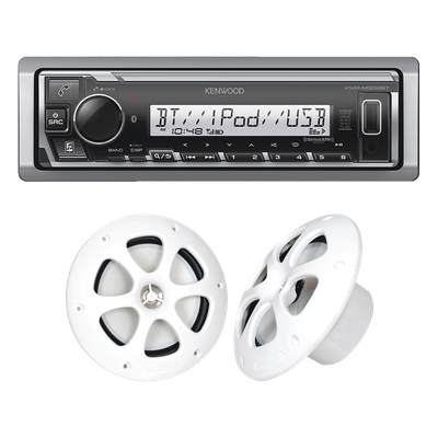 KE/1613MRW - Kit de estéreo con Bluetooth KMR-M332BT |  más Par de bocinas KFC-1613MRW